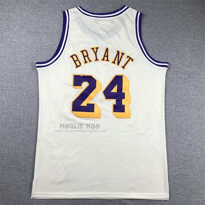 Maglia
 Kobe Bryant NO 24 Los Angeles Lakers Mitchell & Ness Chainstitch Crema
